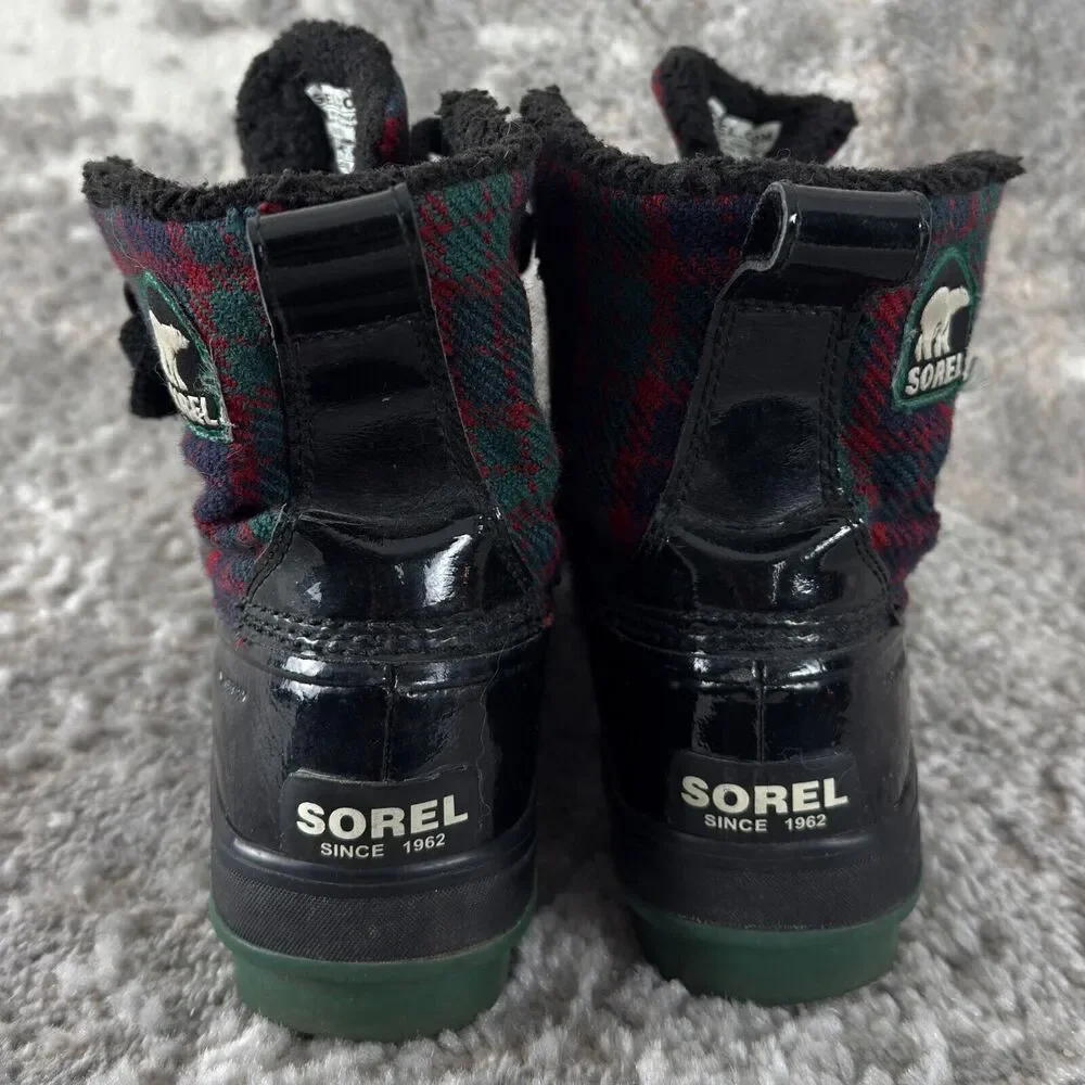 Sorel Sz 6 Waterproof Plaid Warm Lined Tivoli Winter Snow Boots Laced - Picture 5 of 11